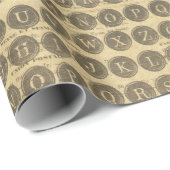 タイプライター鍵ヴィンテージレトロアルファベット ラッピングペーパー (ロールコーナー)