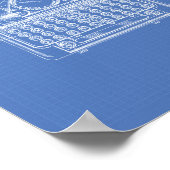 タイプライター1941パテントアート – 青写真 ポスター (角)