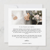 タイプライター2写真メリーの結婚した結婚クリスマス サンキューカード (裏面)