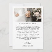 タイプライター2写真メリーの結婚した結婚クリスマス サンキューカード (裏面)