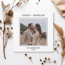 タイプライター2写真メリーの結婚した結婚クリスマス サンキューカード