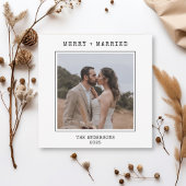 タイプライター2写真メリーの結婚した結婚クリスマス サンキューカード