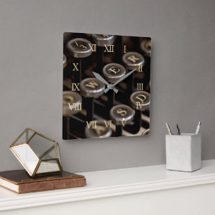 タイプライター スクエア壁時計