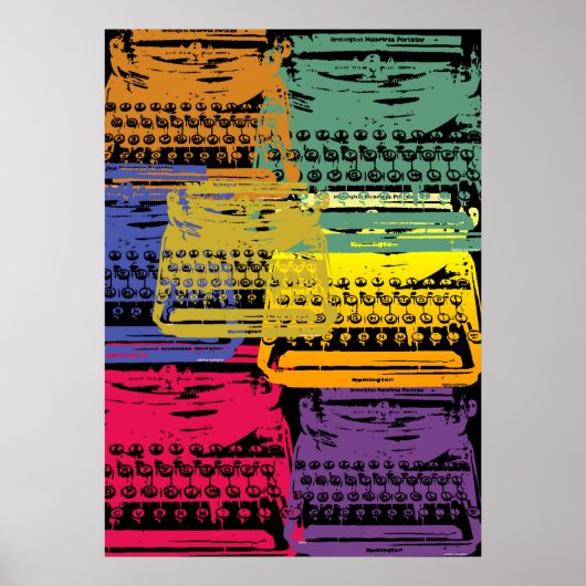 タイプライター – ダーク ポスター (正面)