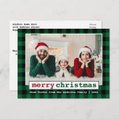 タイプライター フォント メリークリスマス 写真 グリーン プライド ポストカード (正面/裏面)
