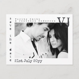 タイプライター フォント 保存 日 結婚式 写真を追加 案内ポストカード