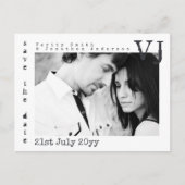 タイプライター フォント 保存 日 結婚式 写真を追加 案内ポストカード (正面)