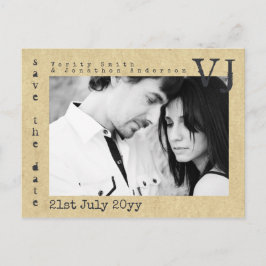 タイプライター フォント 保存 日 結婚式 写真を追加 案内ポストカード