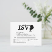 タイプライター フォント RSVP ウェディング カード 追加 詳細を追加 (スタンド正面)