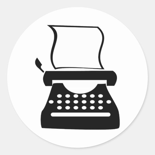 タイプライター – マニュアルタイピング古い書学校 ラウンドシール (正面)