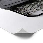 タイプライター、モノクロ写真、 ポスター (角)