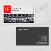 タイプライター – ロゴとパネルv2 – 赤 名刺 (正面/裏面)