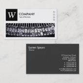 タイプライター – ロゴとパネルv2 – 黒 名刺 (正面/裏面)