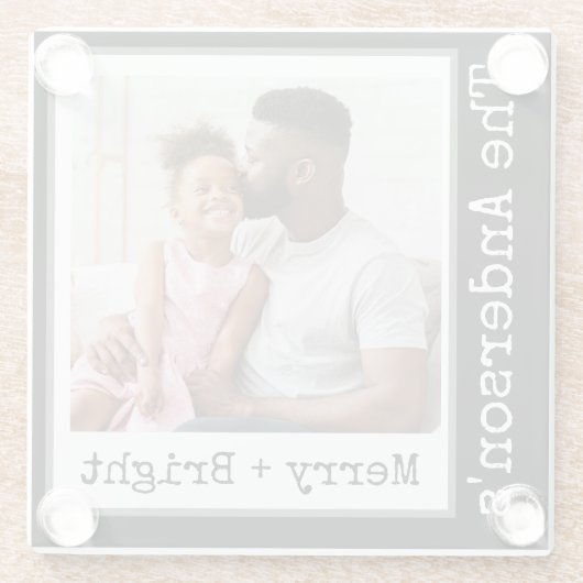 タイプライター – 1写真 – メリー & Bright Black ガラスコースター (裏面)