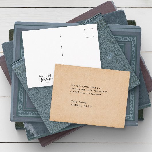 タイプライターEmily Bronte私たちの魂が作られる ポストカード