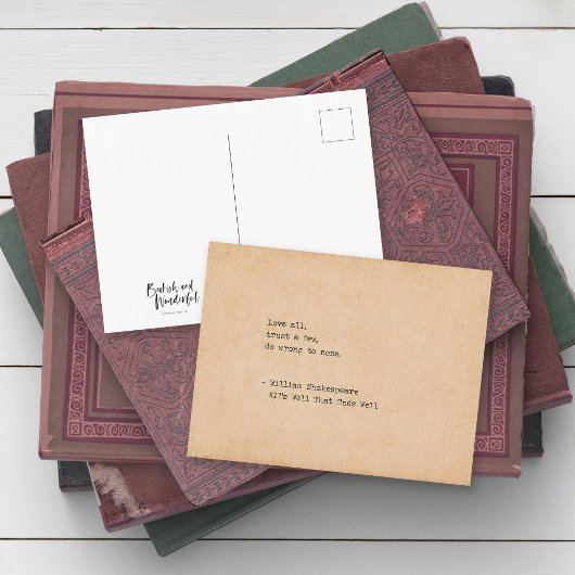 タイプライターWilliam Shakespeare Love All引用文 ポストカード