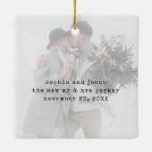 タイプライタ素朴ー |とメリー写結婚した真 セラミックオーナメント (裏面)