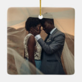 タイプライ素朴ター（赤） |とメリー写結婚した真 セラミックオーナメント (裏面)