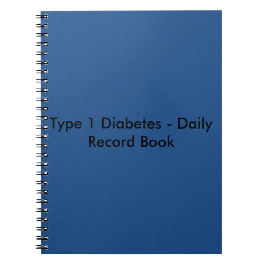 タイプ1の糖尿病の日誌の本 ノートブック (正面)