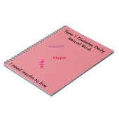 タイプ1の糖尿病の日誌の本 ノートブック (左側)