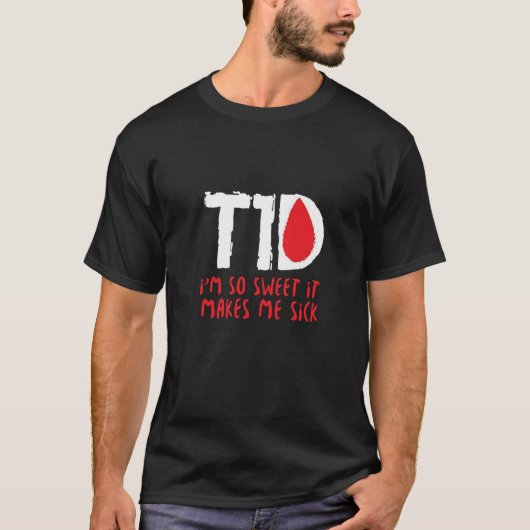 タイプ1の糖尿病のWarenessのおもしろいなTシャツT1DおもしろいなG Tシャツ (正面)
