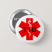 タイプ1の糖尿病医学警報Pin 缶バッジ (正面&裏面)