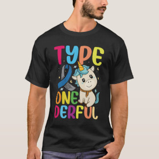 タイプ1ダービーなユニコーン 1型糖尿病 T Tシャツ