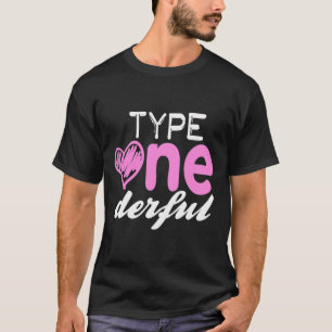 タイプ1ダーフル女の子おもしろいT1d糖尿病認識度 Tシャツ