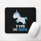 タイプ1ダーフル糖尿病T1認識度ユニコーンブルー マウスパッド (マウス)