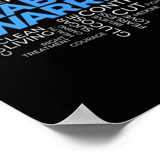 タイプ1ファイティングレイズ認識度糖尿病戦士 ポスター (角)