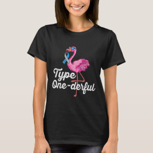 タイプOnederfulかわいいフラミンゴ型1型糖尿病アウェア Tシャツ