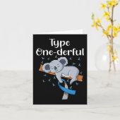 タイプonederfulコアラ糖尿病リボンT1D糖尿病 カード (黄色い花)