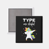 タイプOnederfulダビングユニコーン糖尿病認識度 マグネット (正面/裏面)