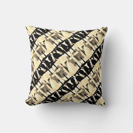 タイペブラックベージュ傾斜抽象芸術小タイル クッション (正面)