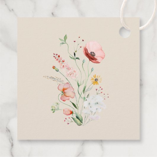 タイペワイルドフラワーズメドウ結婚のウェルカムギフトラベル フェイバータグ (裏面)