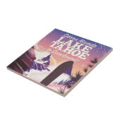 タイホー湖シエラネバダUSAスノーボーディングポスター タイル (側面)