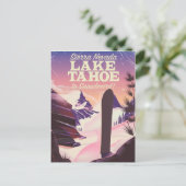 タイホー湖シエラネバダUSAスノーボーディングポスター ポストカード (スタンド正面)