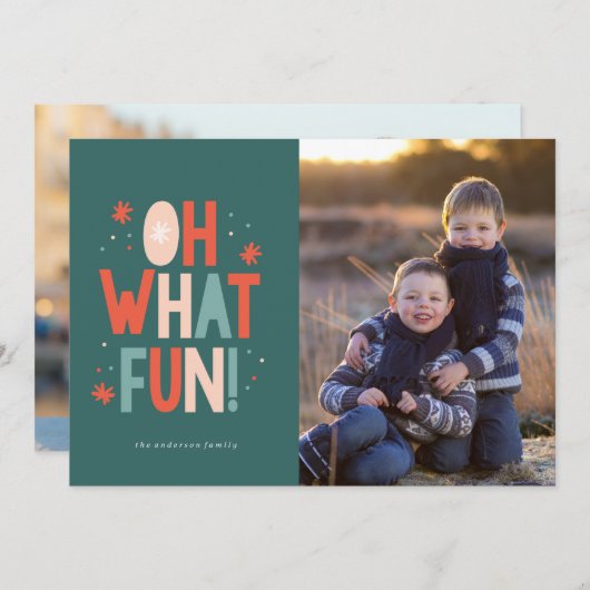 タイポグラフィああ何おもしろい!クリスマスカード シーズンカード (正面/裏面)