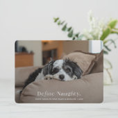 タイポグラフィいけな定義Christmas Dog Pet Photo シーズンカード (スタンド正面)