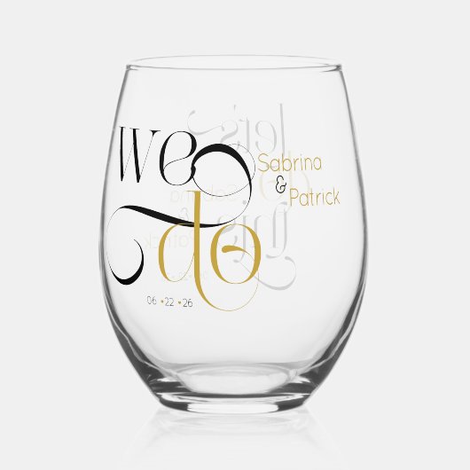 タイポグラフィおもしろいやろう！リハーサル ステムなしワイングラス (裏面)