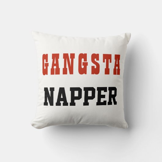 タイポグラフィおもしろいギャングナッパ クッション (正面)
