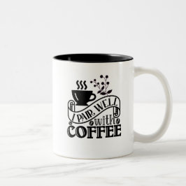 タイポグラフィおもしろいコーヒー引用文 ツートーンマグカップ