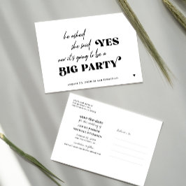 タイポグラフィおもしろいビッグパーティー結婚式の日付を保存 案内ポストカード
