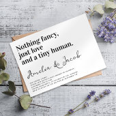 タイポグラフィおもしろい小さな人夫婦の赤ちゃんシャワー 招待状