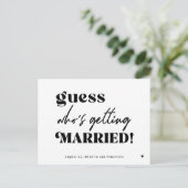 タイポグラフィおもしろい引用文結婚式の日付を保存 案内ポストカード (スタンド正面)