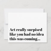 タイポグラフィおもしろい行為は花嫁の提案を驚かせた 招待状 (正面)