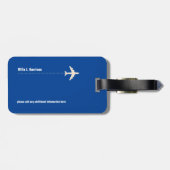 タイポグラフィおもしろい飛行機旅行 ラゲッジタグ (裏面横)