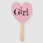 タイポグラフィお洒落ピンクブルージェンダーリビール ハンドファン (正面)