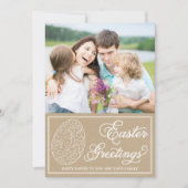 タイポグラフィお洒落ヴィンテージイースターフォトカード シーズンカード (正面)