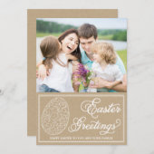 タイポグラフィお洒落ヴィンテージイースターフォトカード シーズンカード (正面/裏面)